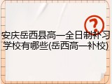 安庆岳西县高一全日制补习学校有哪些(岳西高一补校)