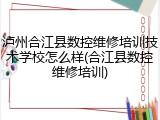 泸州合江县数控维修培训技术学校怎么样(合江县数控维修培训)