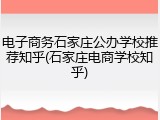 电子商务石家庄公办学校推荐知乎(石家庄电商学校知乎)