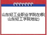 山东轻工业职业学院在哪(山东轻工学院地址)