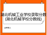 湖北机械工业学校录取分数(湖北机械学校分数线)