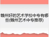 赣州好的艺术学校中专有哪些(赣州艺术中专推荐)