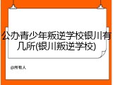 公办青少年叛逆学校银川有几所(银川叛逆学校)