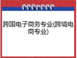 跨国电子商务专业(跨境电商专业)