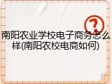 南阳农业学校电子商务怎么样(南阳农校电商如何)
