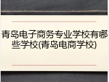 青岛电子商务专业学校有哪些学校(青岛电商学校)