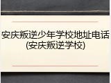 安庆叛逆少年学校地址电话(安庆叛逆学校)