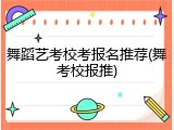 舞蹈艺考校考报名推荐(舞考校报推)