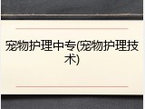 宠物护理中专(宠物护理技术)