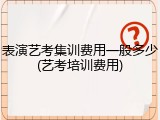 表演艺考集训费用一般多少(艺考培训费用)