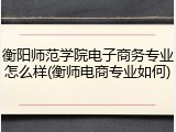 衡阳师范学院电子商务专业怎么样(衡师电商专业如何)