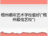 梧州哪所艺术学校最好("梧州最佳艺校")