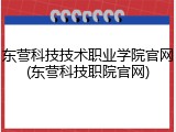 东营科技技术职业学院官网(东营科技职院官网)