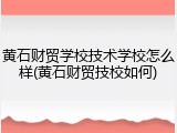 黄石财贸学校技术学校怎么样(黄石财贸技校如何)