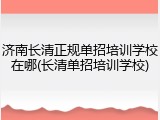 济南长清正规单招培训学校在哪(长清单招培训学校)