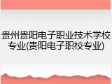 贵州贵阳电子职业技术学校专业(贵阳电子职校专业)