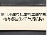 荆门沙洋县找单招集训的机构有哪些(沙洋单招机构)