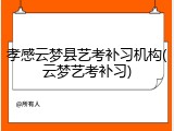 孝感云梦县艺考补习机构(云梦艺考补习)