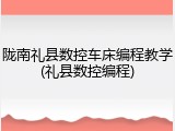 陇南礼县数控车床编程教学(礼县数控编程)