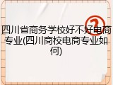 四川省商务学校好不好电商专业(四川商校电商专业如何)