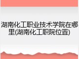 湖南化工职业技术学院在哪里(湖南化工职院位置)