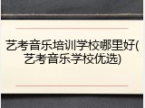 艺考音乐培训学校哪里好(艺考音乐学校优选)