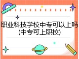 职业科技学校中专可以上吗(中专可上职校)