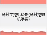马村学挖机价格(马村挖掘机学费)