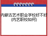 内蒙古艺术职业学校好不好(内艺职校如何)