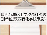 陕西石油化工学校是什么级别单位(陕西石化学校级别)