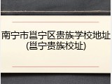 南宁市邕宁区贵族学校地址(邕宁贵族校址)