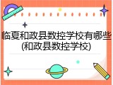 临夏和政县数控学校有哪些(和政县数控学校)