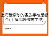 上海最豪华的贵族学校是哪个(上海顶级贵族学校)