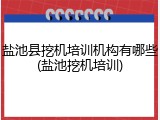 盐池县挖机培训机构有哪些(盐池挖机培训)