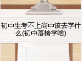 初中生考不上高中该去学什么(初中落榜学啥)