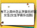 考不上高中怎么学音乐好呢女生(女生学音乐出路)