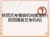 陕西艺考播音机构哪里好(陕西播音艺考机构)