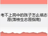 考不上高中的孩子怎么填志愿(落榜生志愿指南)