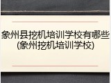 象州县挖机培训学校有哪些(象州挖机培训学校)