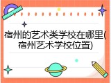 宿州的艺术类学校在哪里(宿州艺术学校位置)