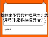 榆林米脂县数控模具培训靠谱吗(米脂数控模具培训)
