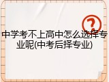 中学考不上高中怎么选择专业呢(中考后择专业)