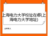 上海电力大学校址在哪(上海电力大学地址)