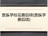 贵族学校花费后续(贵族学费后续)
