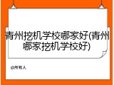 青州挖机学校哪家好(青州哪家挖机学校好)