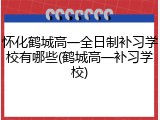怀化鹤城高一全日制补习学校有哪些(鹤城高一补习学校)