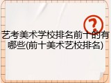 艺考美术学校排名前十的有哪些(前十美术艺校排名)