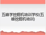 五峰学挖掘机培训学校(五峰挖掘机培训)