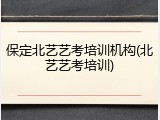 保定北艺艺考培训机构(北艺艺考培训)