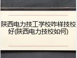 陕西电力技工学校咋样技校好(陕西电力技校如何)